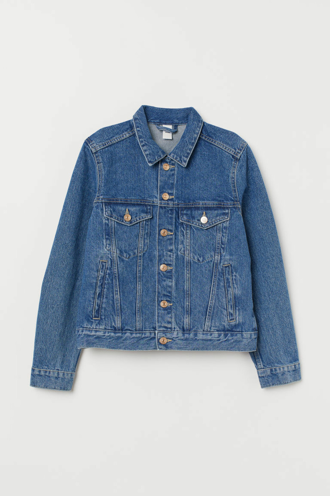 Jeansjacka i mörkblå tvätt från H&M.