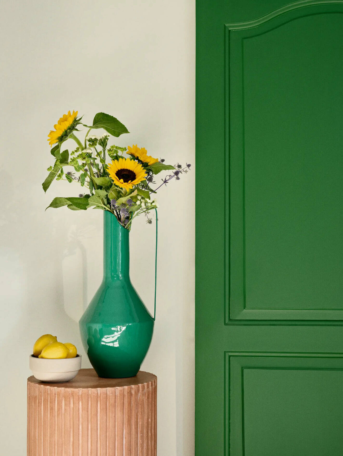 hög grön vas, 55 cm