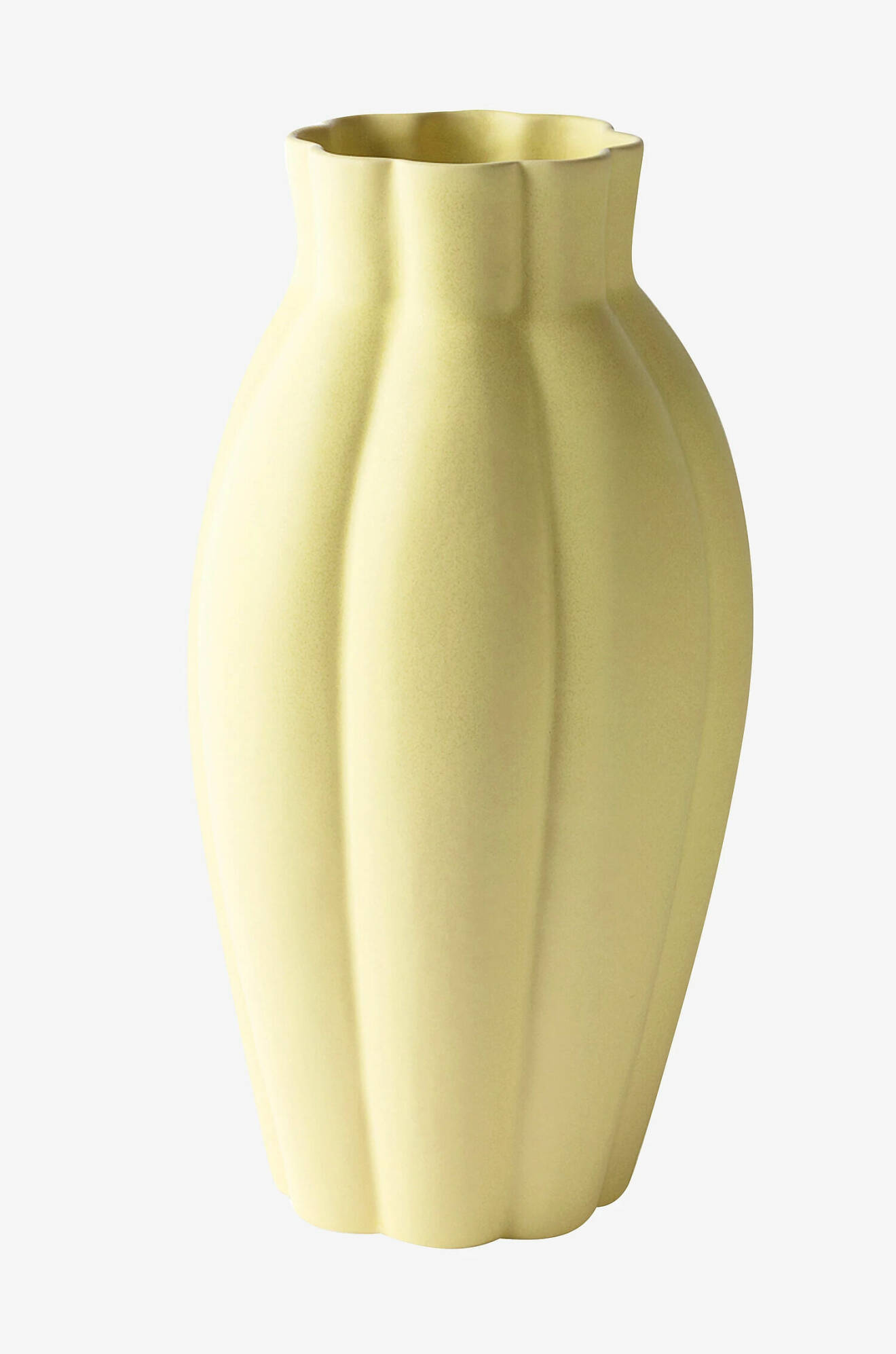 Hög gul vas i keramik