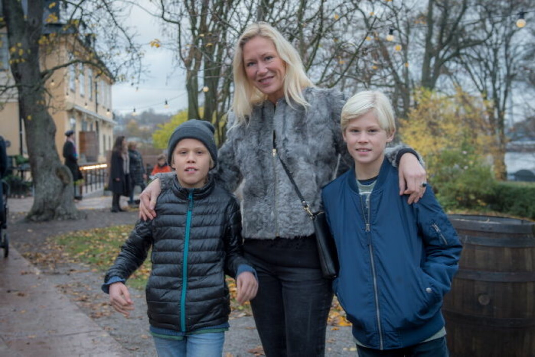 Petra von Rohr med söner. Petra von Rohr med söner.