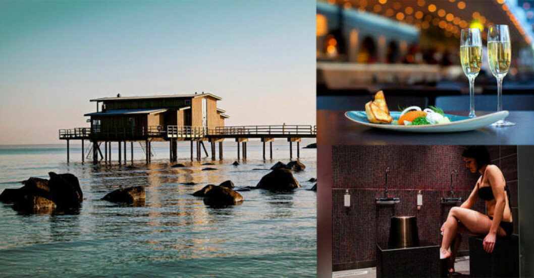 Kallbadhuset som tillhör Hotell Skansen i Båstad. Klicka på bilden för att läsa mer och boka hotellet. Hotell Skansen i Båstad.