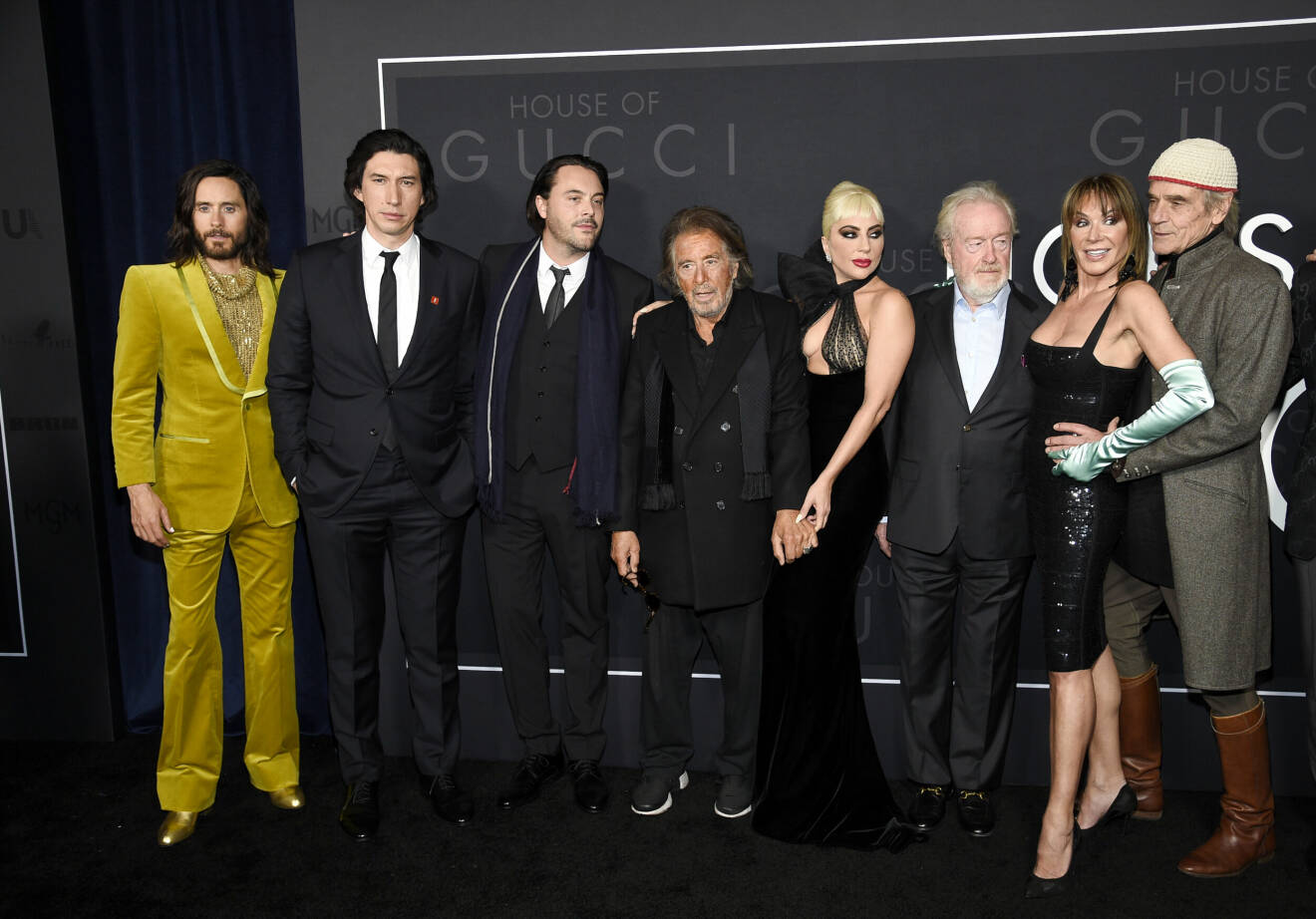 Skådespelarna från House of Gucci under New York-premiären.