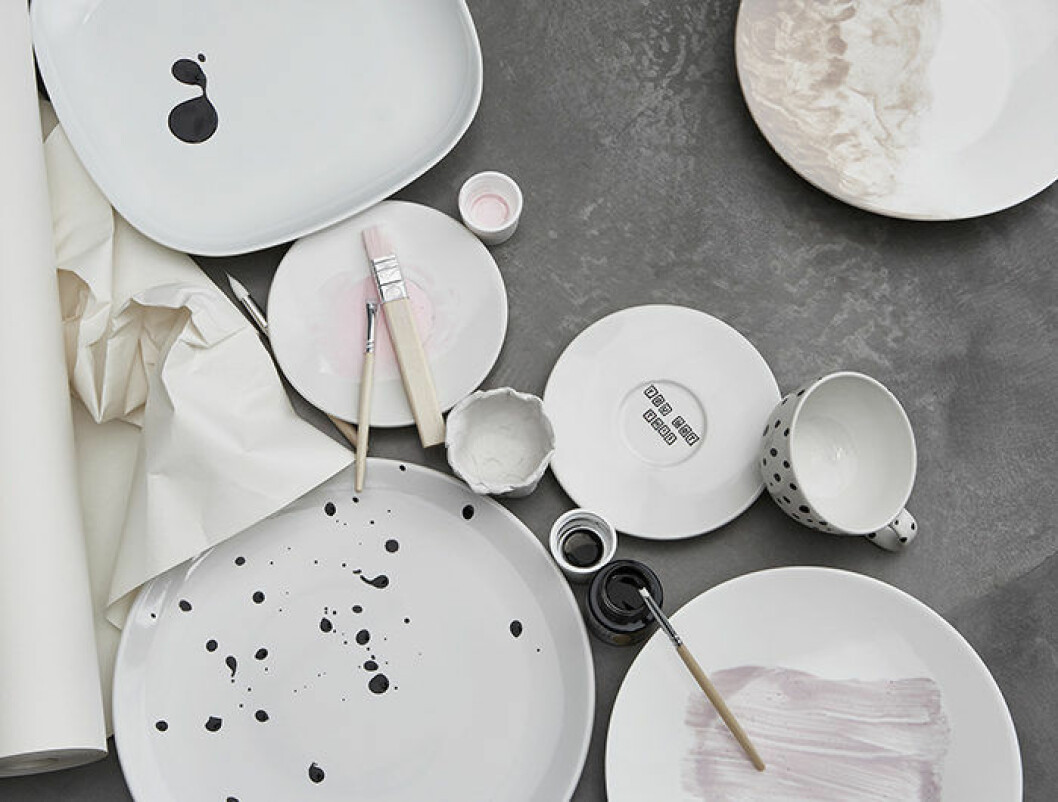 Foto: Emily Laye för Ikea Livet Hemma Ikea hack – måla porslin med stänk