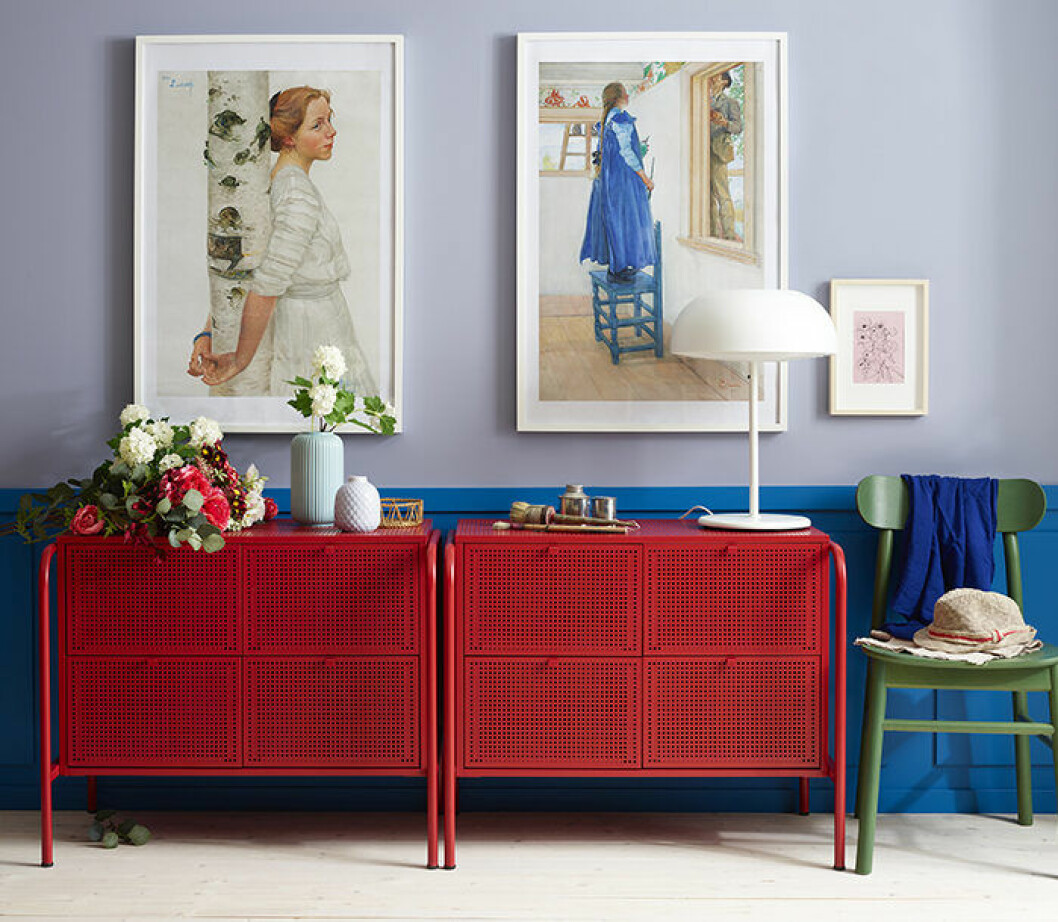Nikkeby förvaringsbyrå i rött från Ikea 2019