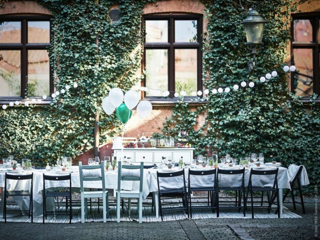 Foto: IKEA/Livet Hemma Duka upp för fest på innergården