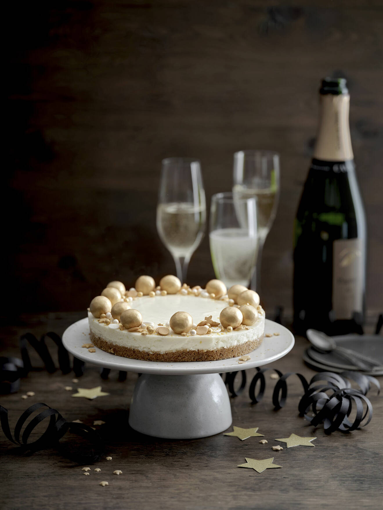 Lyxig cheesecake med champagne och lakrits