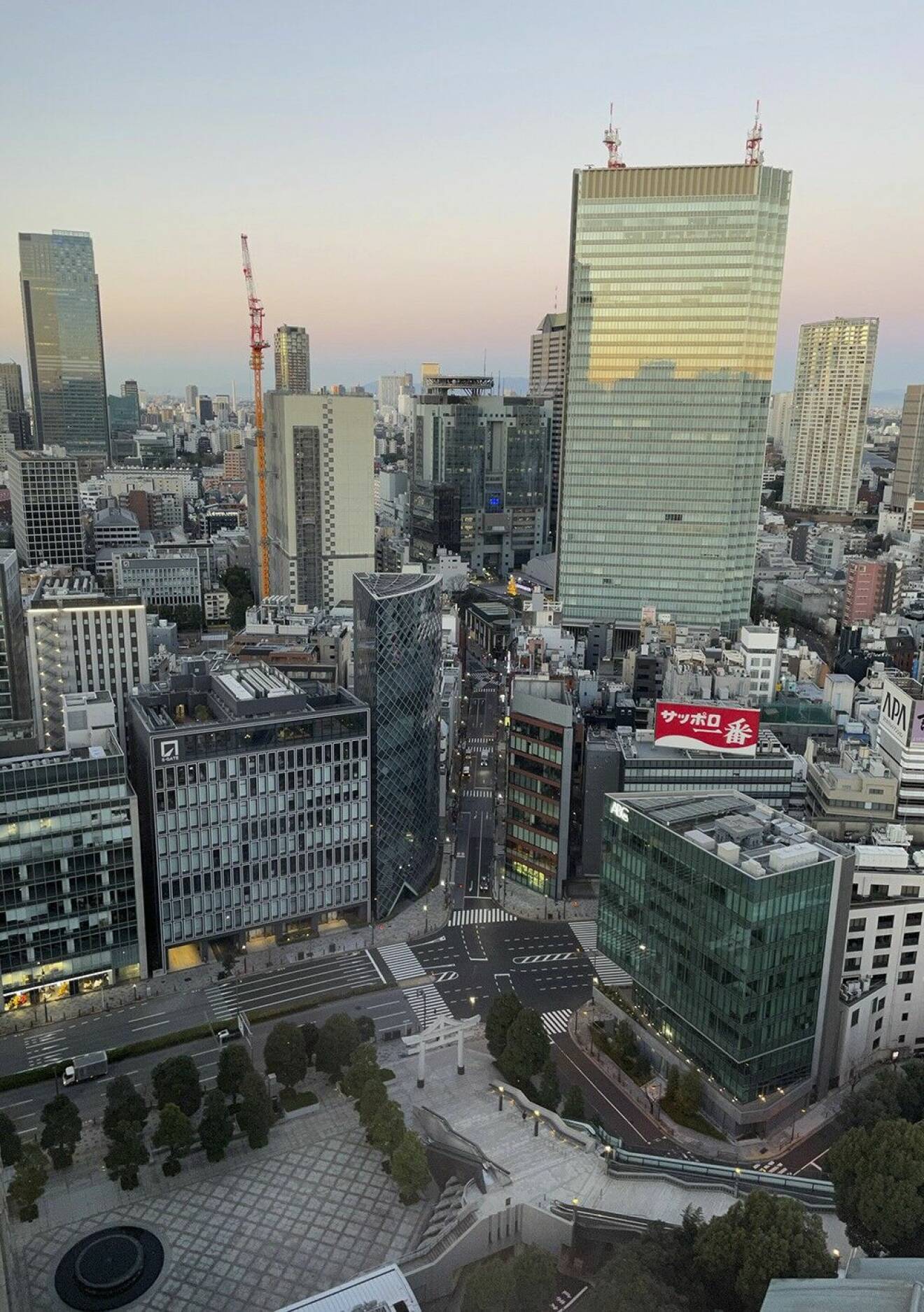 Utsikten över Tokyo från Capitol Hotel Tokyu.