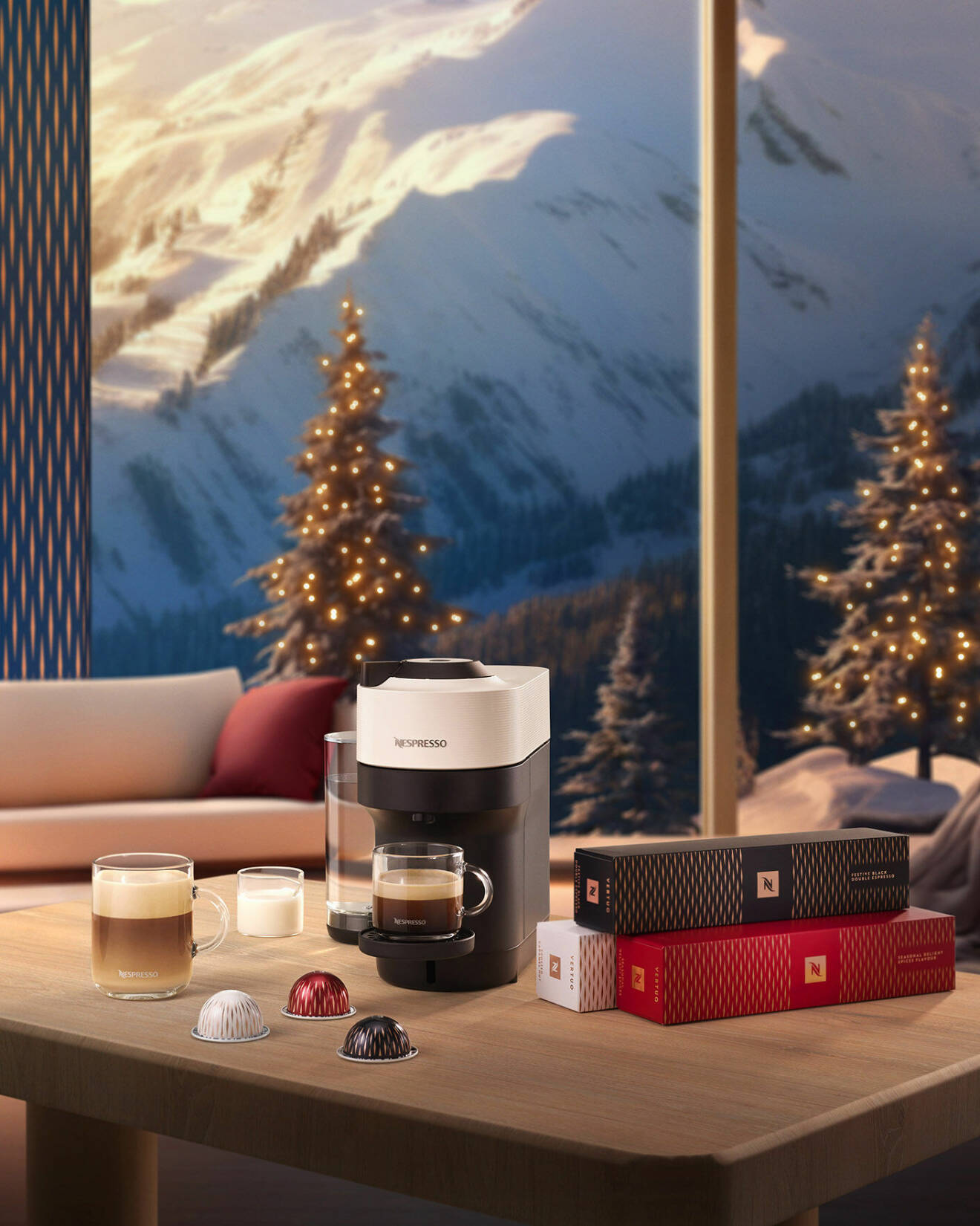 Årets julnyheter från Nespresso har tagits fram tillsammans med skidmärket Fusalp