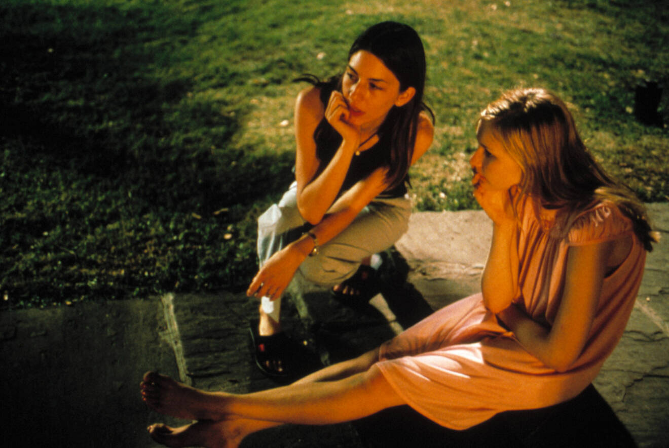 Sofia Coppola och Kirsten Dunst under inspelningen av The Virgin Suicides.