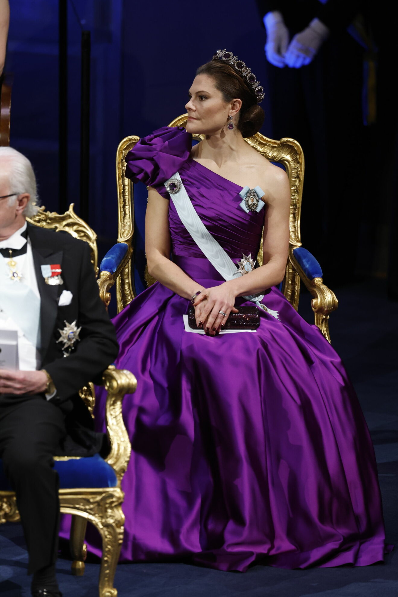 Kronprinsessan Victoria lila smycken från Ametistgarnityret Nobel 2023