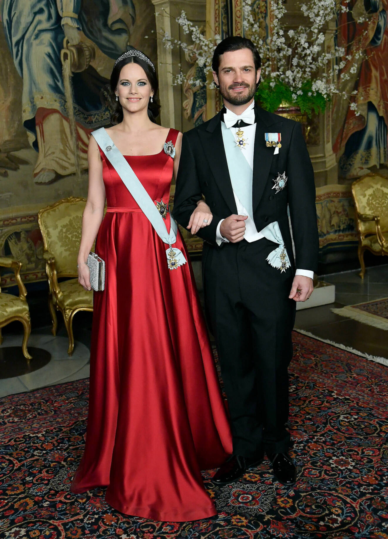 Prinsessan Sofia och prins Carl Philip galamiddag Kungliga slottet 2017.