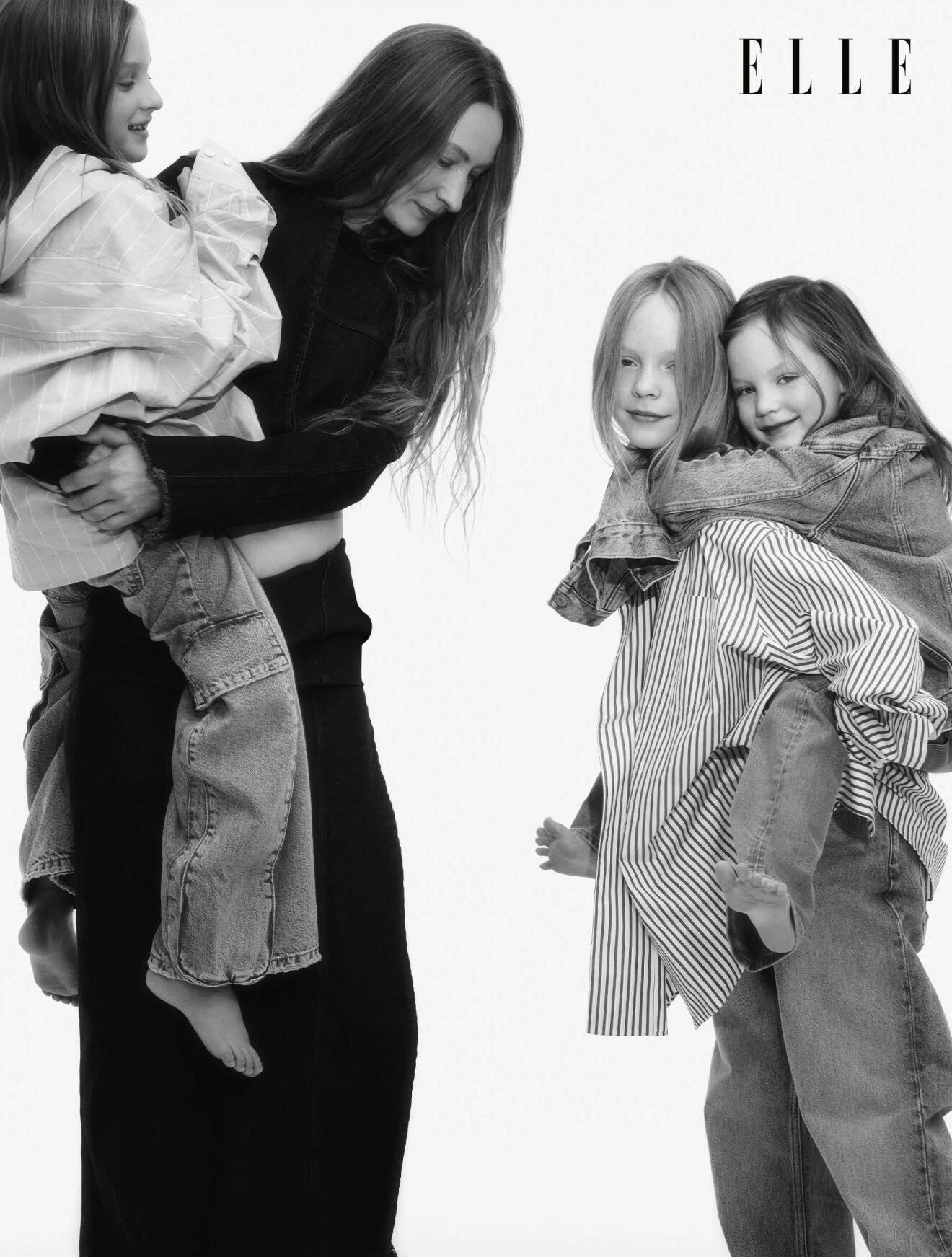 Modellen Erika Wall med döttrarna Sigrid, Frances och Boel
