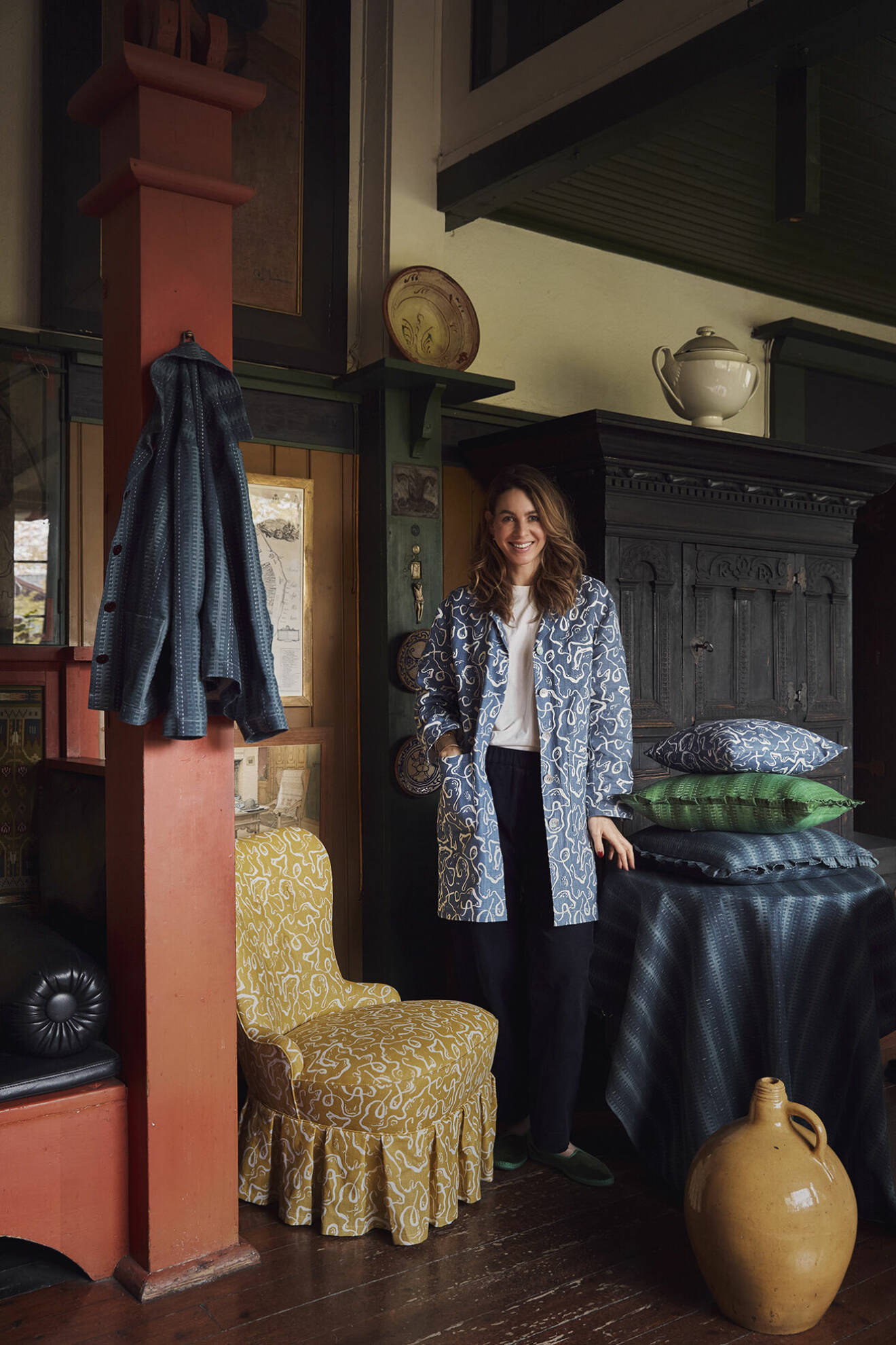 Cathy Nordström är aktuell med textilkollektionen Karin's collection.