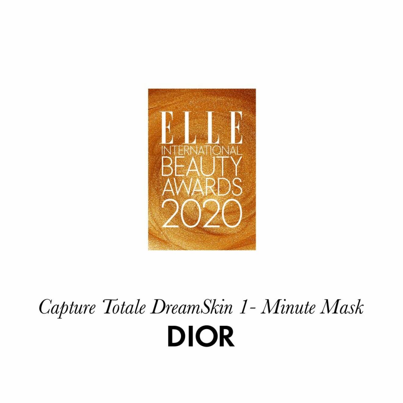 Årets ansiktsmask Capture totale dreamskin 1-minute mask från Dior.