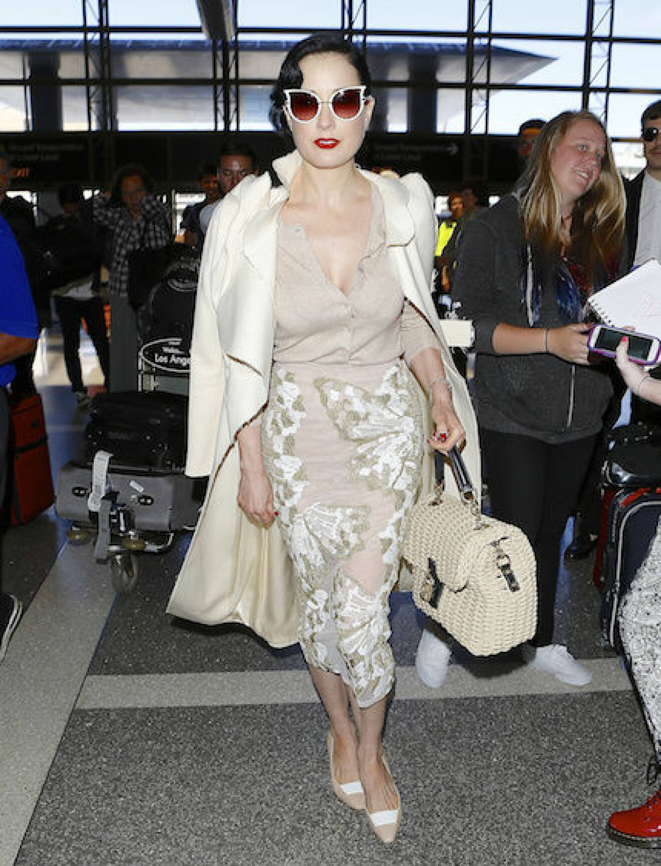 Dita Von Teese Catches A Flight Out Of LAX