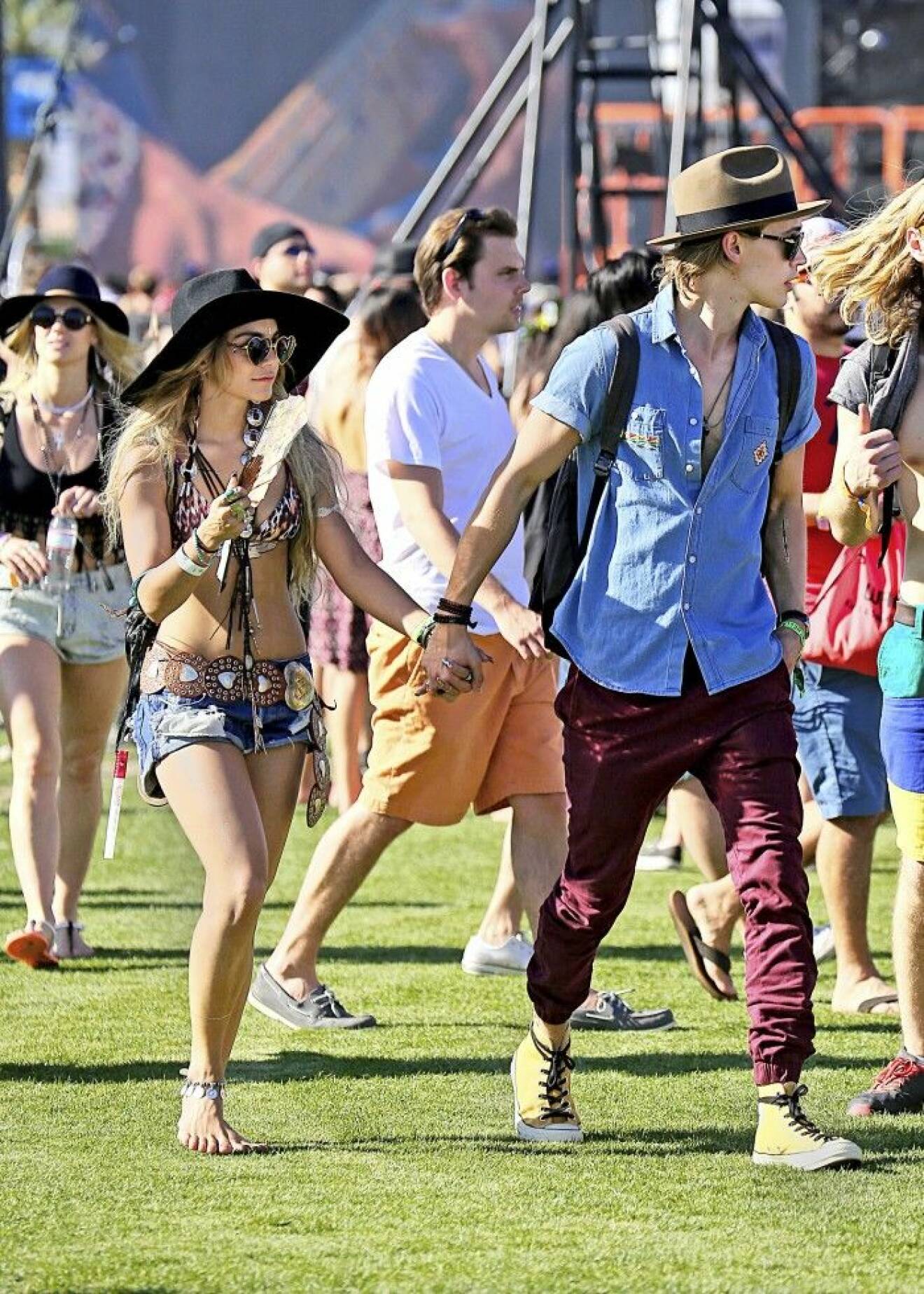 EXCLUSIVE: Vanessa Hudgens and Austin Butler spotted at Coachella Music Festival in Indio, CA