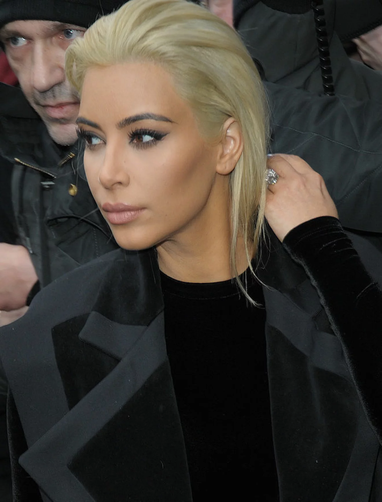 Kim Kardashian, Kanye West and Kris Jenner leaving their hotel in paris
