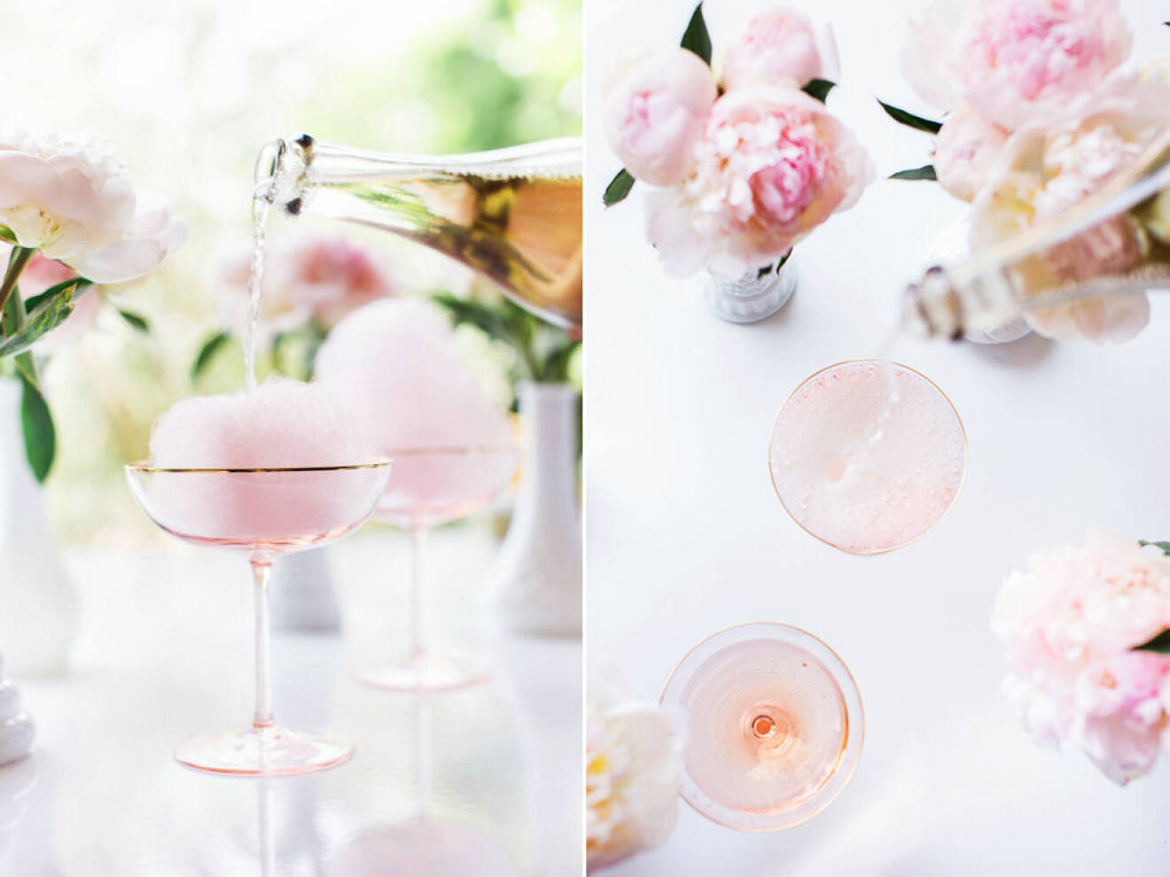 Rosa cocktail med sockervadd