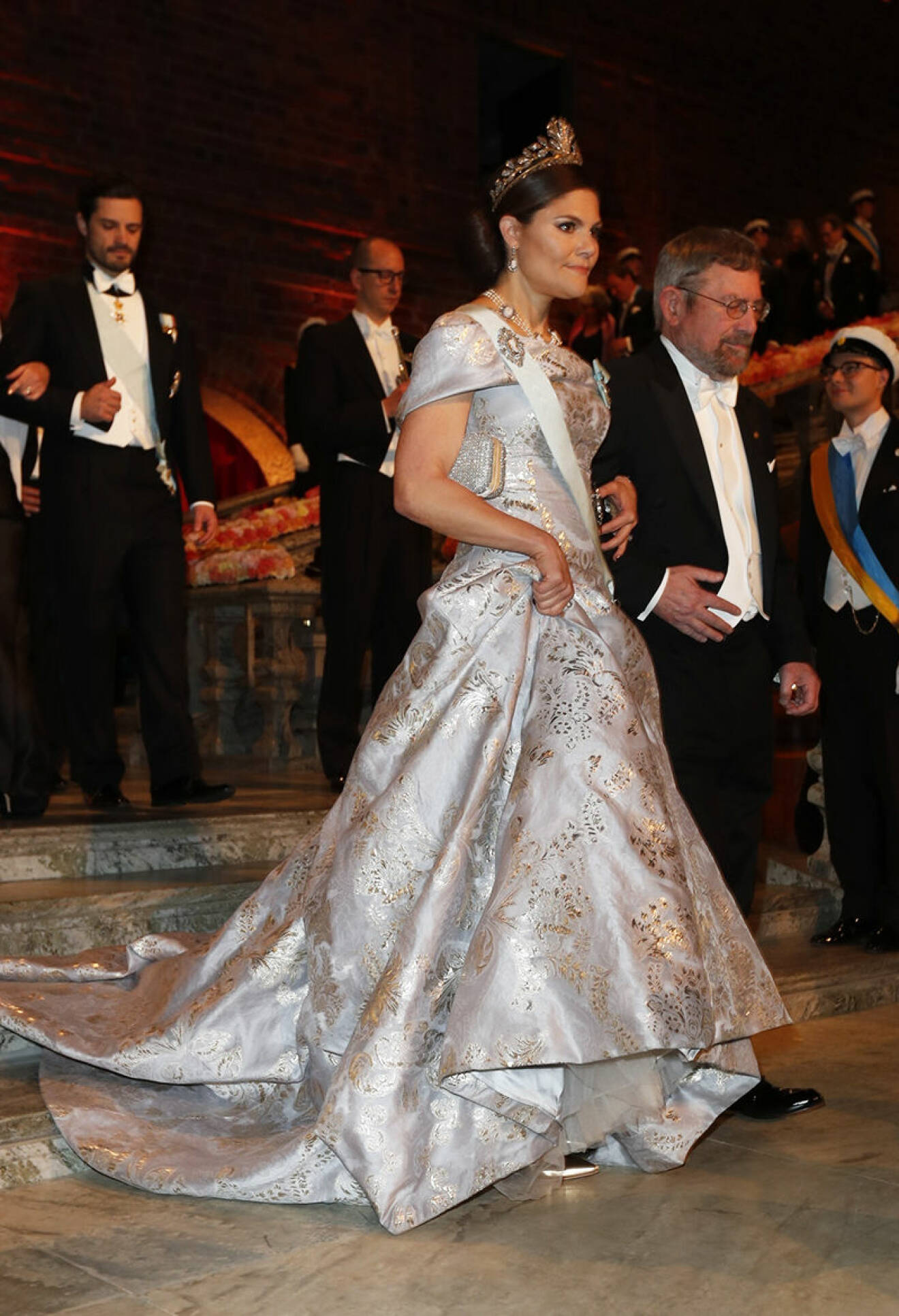 6849517 STOCKHOLM 2016-12-10. The Nobel Prize 2016. The Nobel Banquet held in the Blue Hall of the Stockholm City Hall. Picture shows: Crown Princess Victoria of Sweden. COPYRIGHT STELLA PICTURES