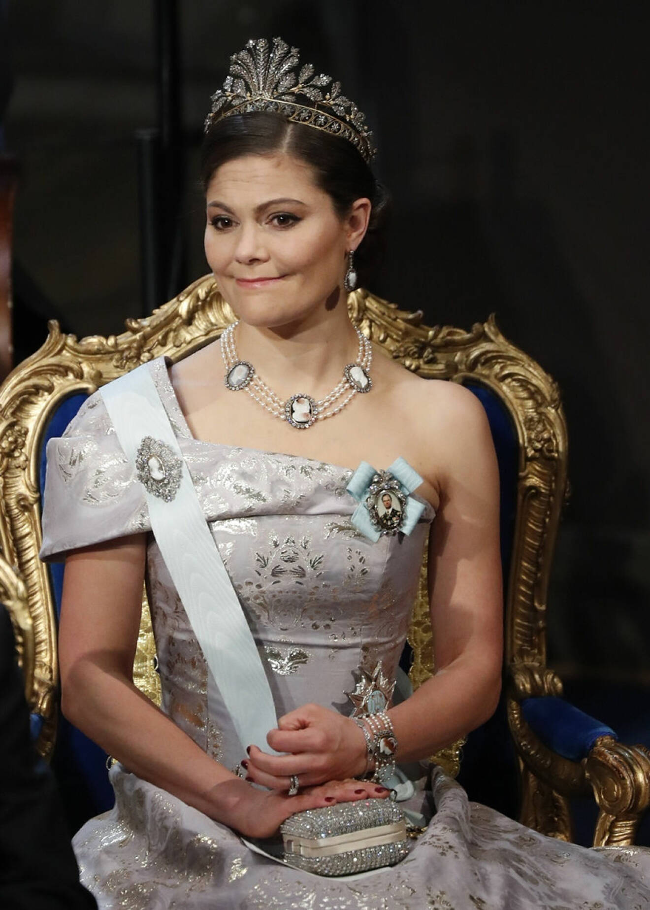 6849095 STOCKHOLM 2016-12-10. The Nobel Prize 2016. The Nobel Prize Awards ceremony today took place in the Stockholm Concert Hall, in the presence of the Swedish Royal Family. Picture shows: Crown Princess Victoria of Sweden. COPYRIGHT STELLA PICTURES