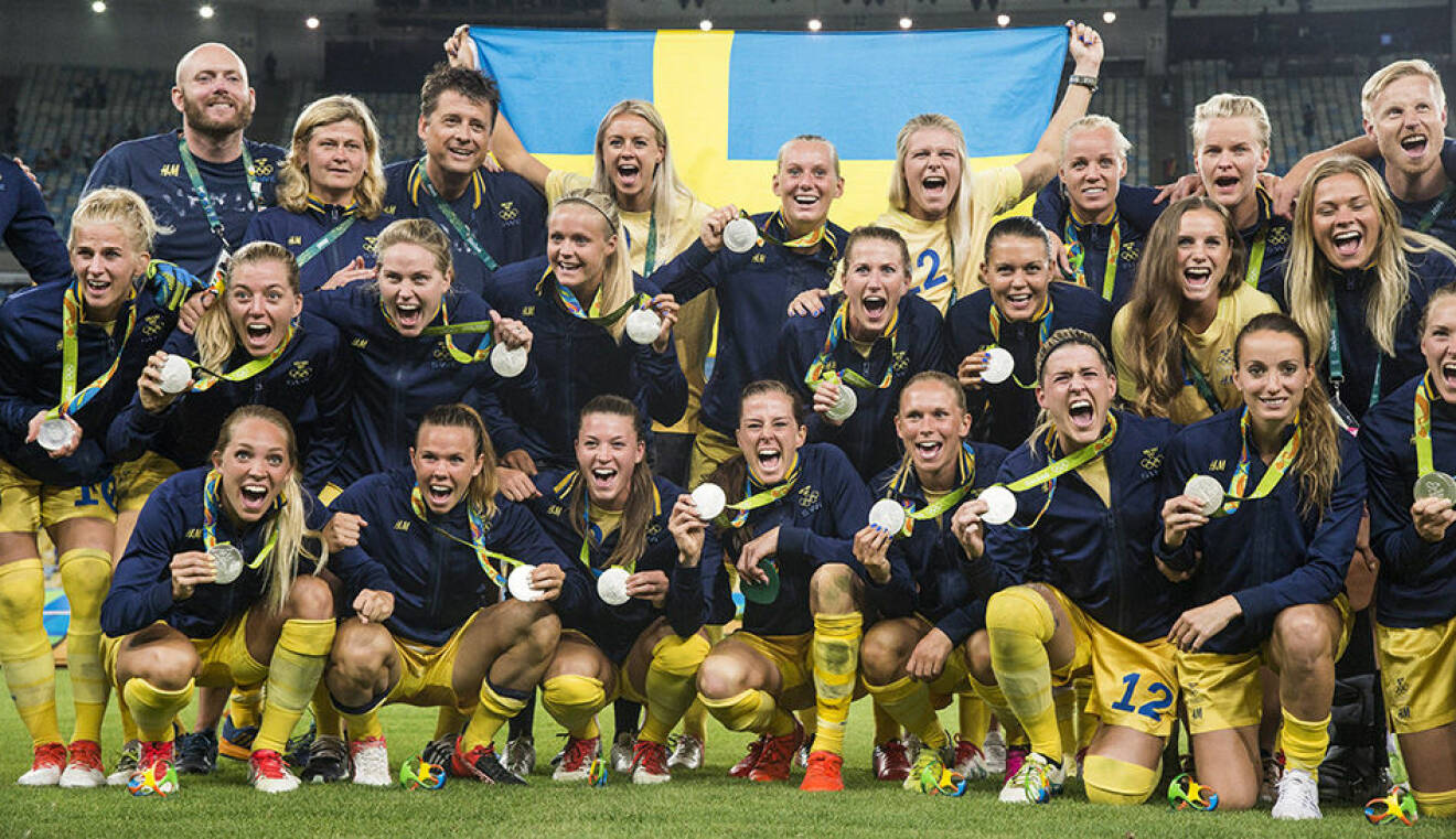 Svenska fotbollslandslaget tog historiskt OS-silver i Rio i augusti. Foto: IBL Bildbyrå