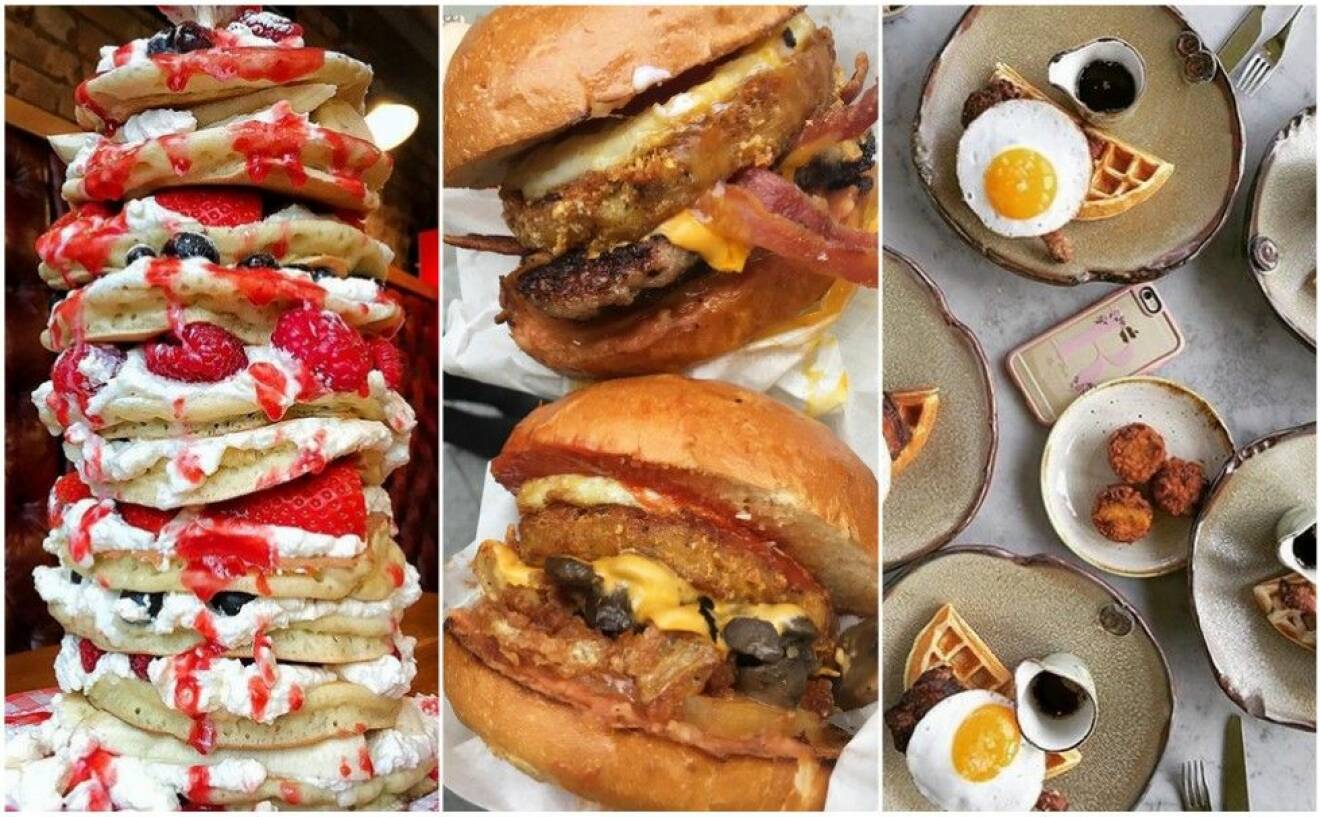 Ett matkonto på Instagram med mycket hamburgare och våfflor och andra goda onyttigheter.