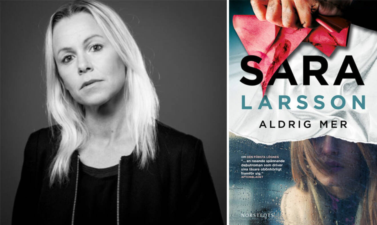Sara Larsson och boken Aldrig mer. 