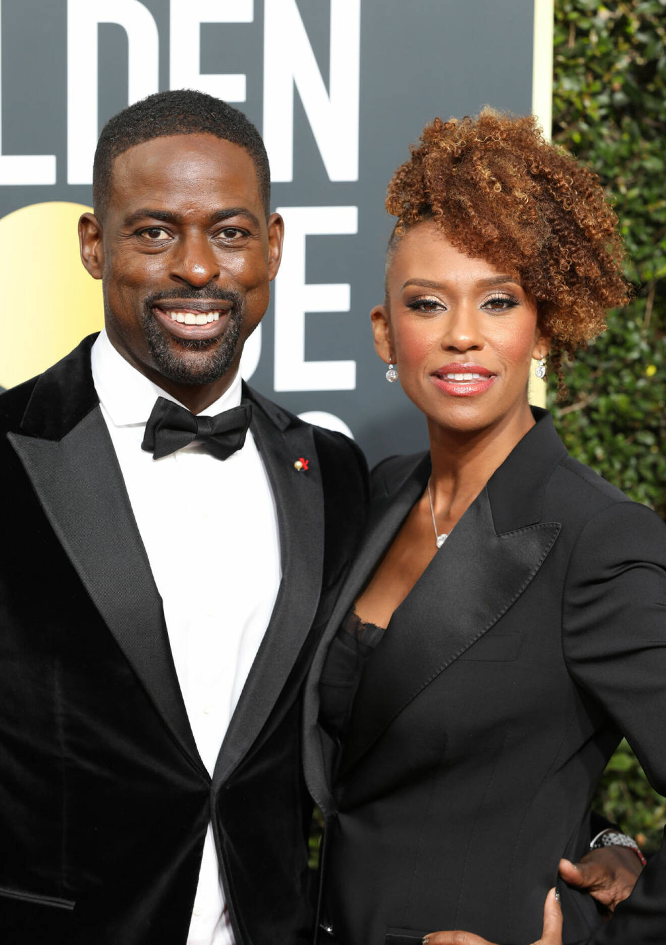 Sterling K. Brown och Ryan Michelle Bathe på Golden Globe. 