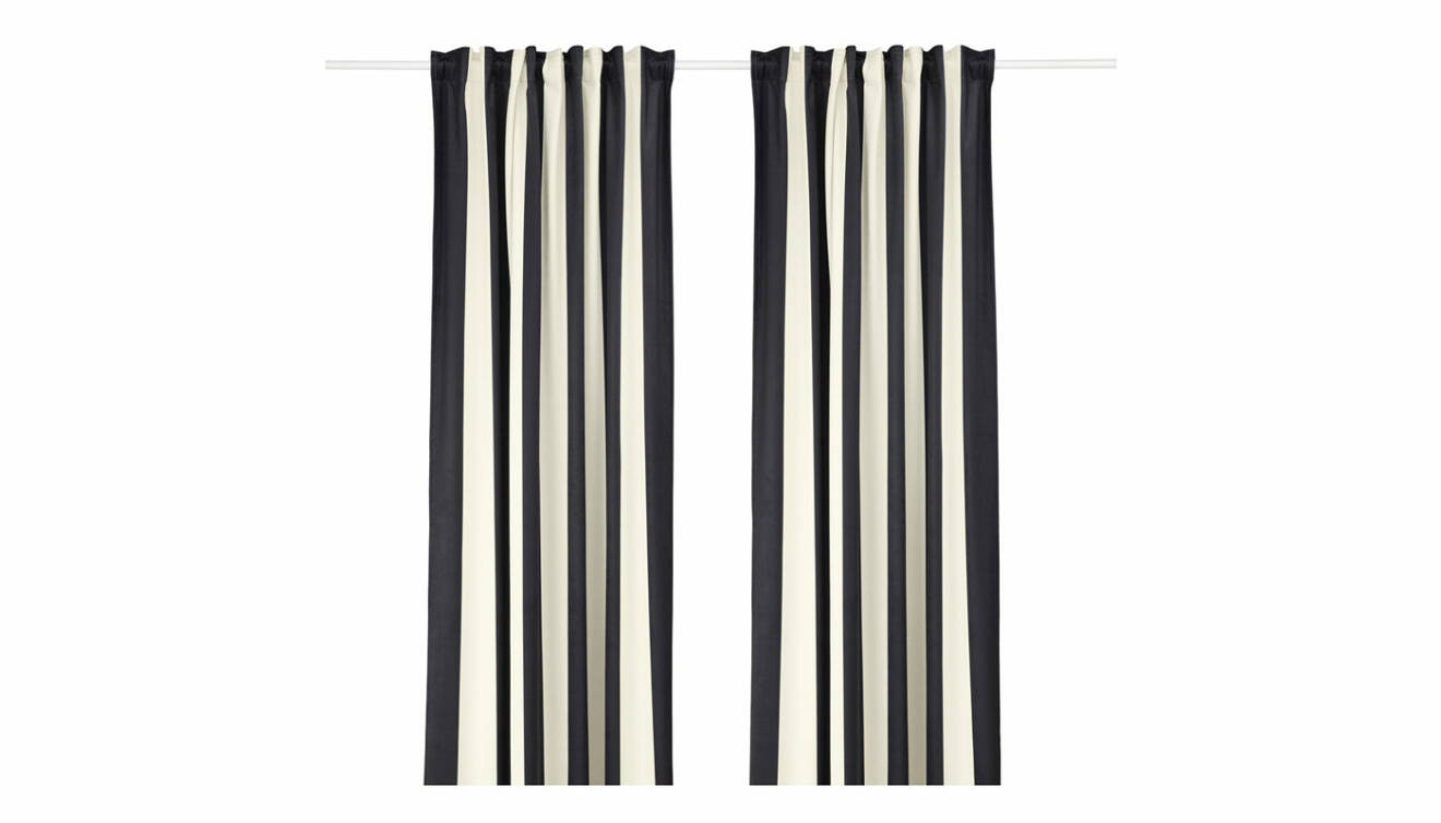 Svartvita gardiner från Bea Åkerlunds kollektion för Ikea.