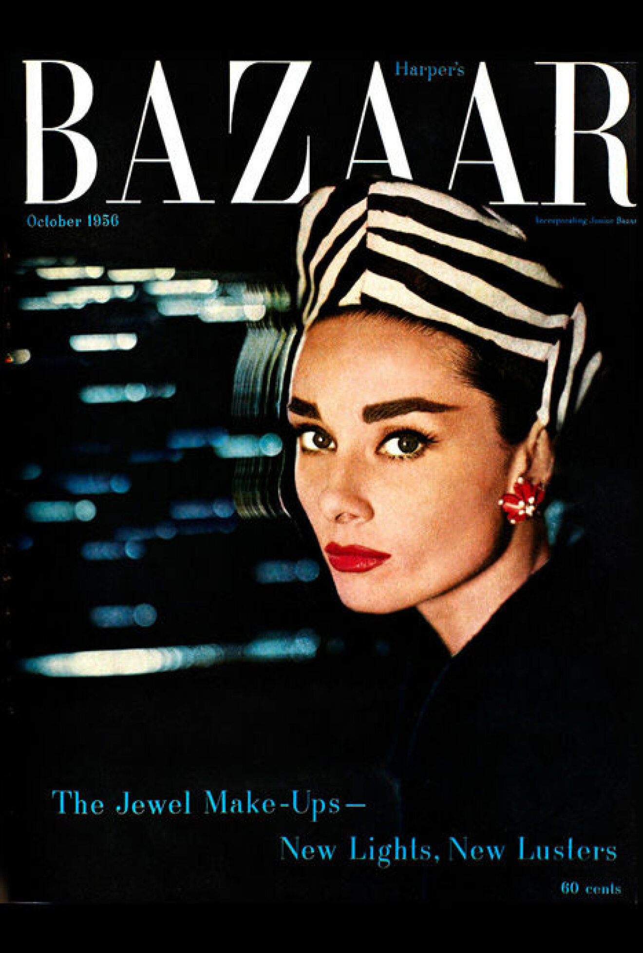 Audrey Hepburn på omslaget av Harpers Bazaar, 1956