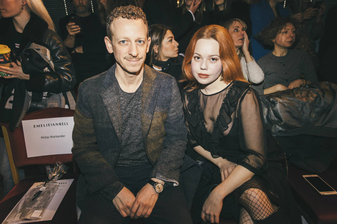 Daniel Björk och Amanda Mann på Fashion Week. 