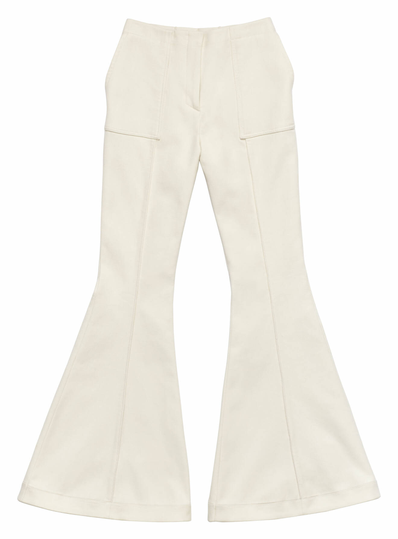 Utsvängda vita byxor från H&M Studio våren 2018