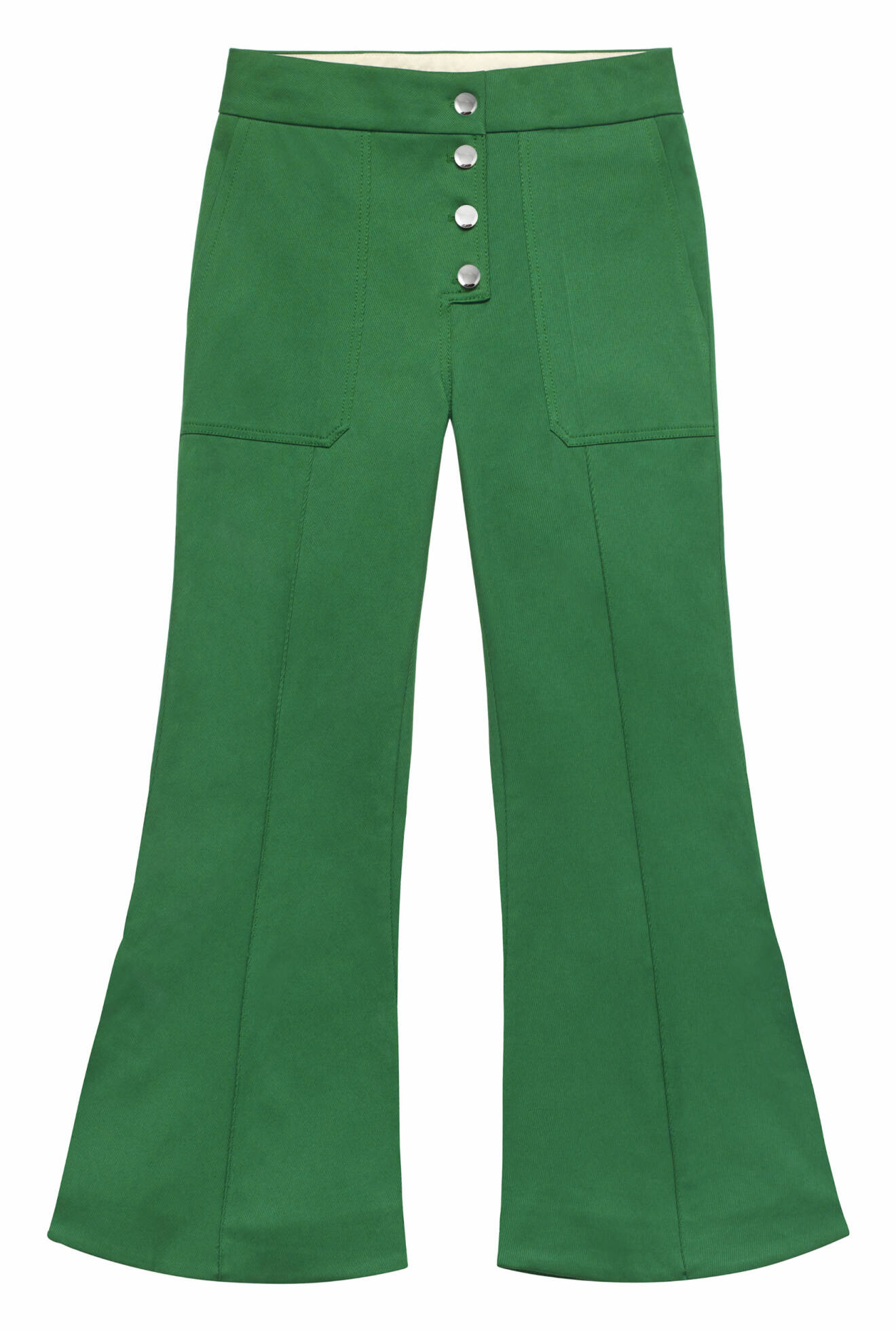 Gröna utsvängda byxor från H&M Studio våren 2018