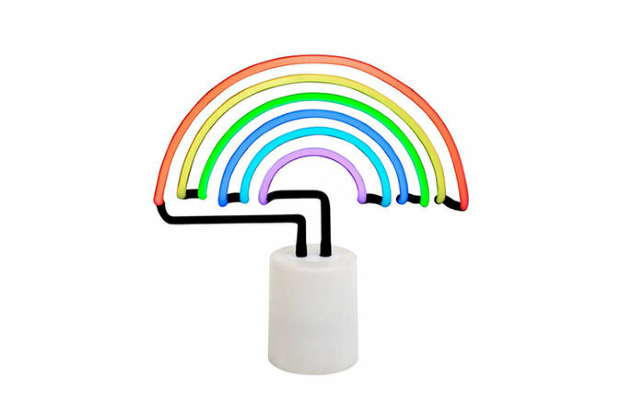 Regnbågslampa i neon