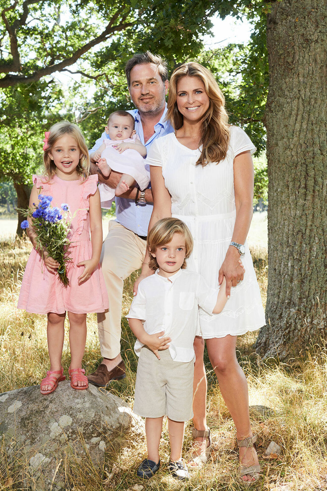 Prinsessan Madeleine och Christopher O'Neill med barnen