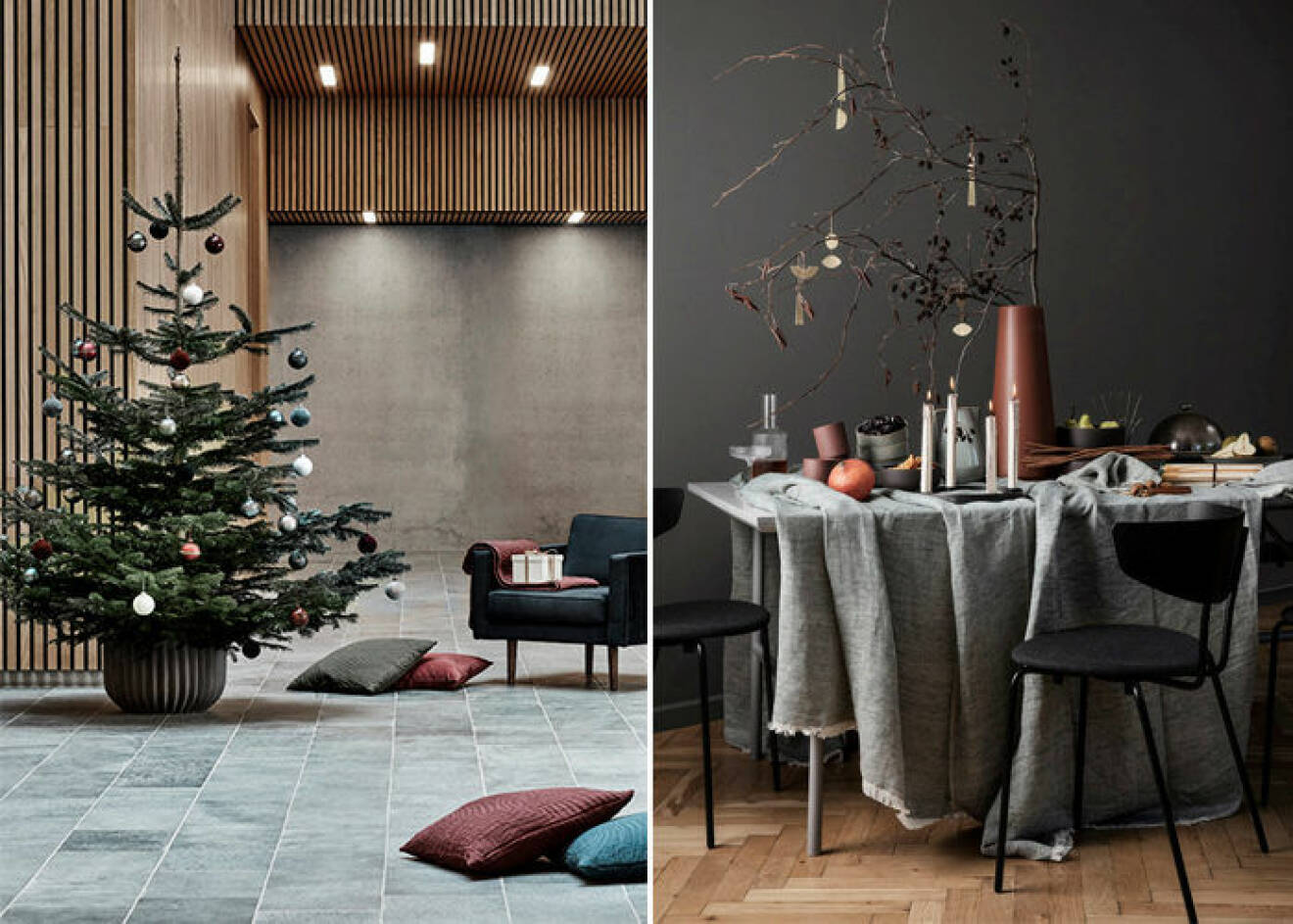 Dova färger dominerar hos danska märken i jul