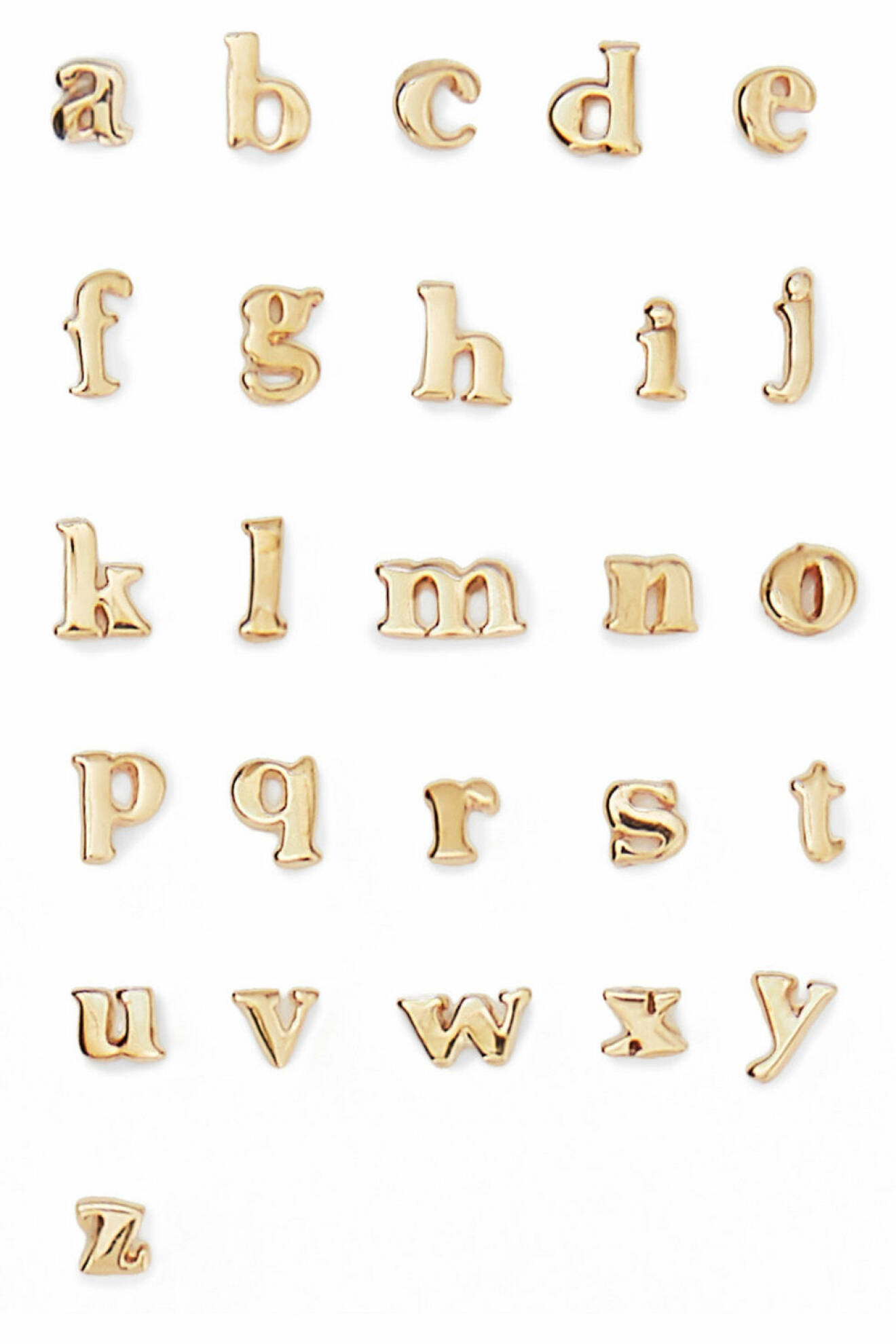 Catbird alfabetörhängen i guld