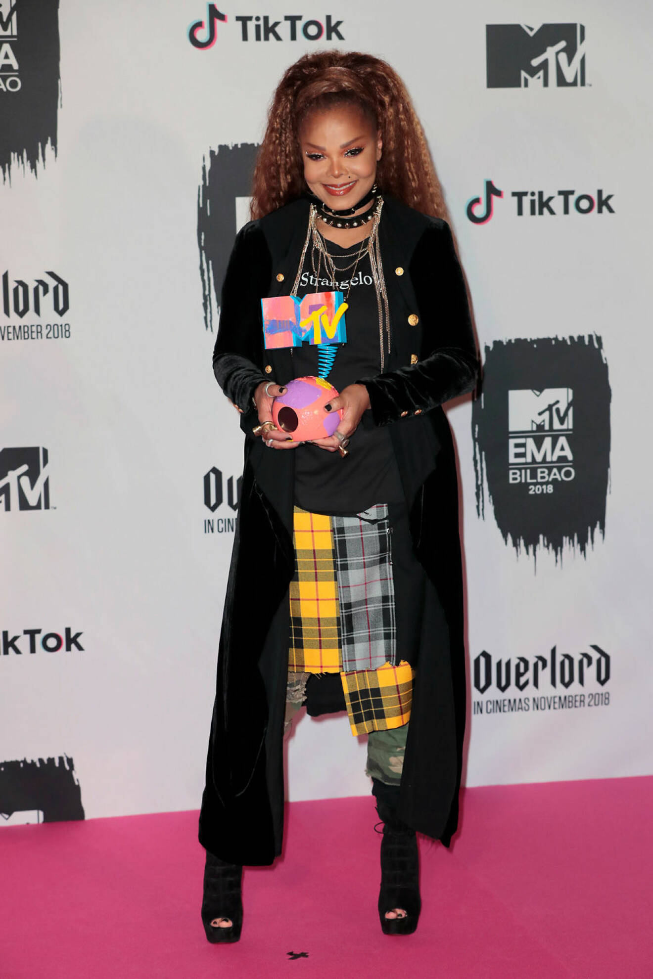Janet Jackson på röda mattan under MTV EMA 2018.
