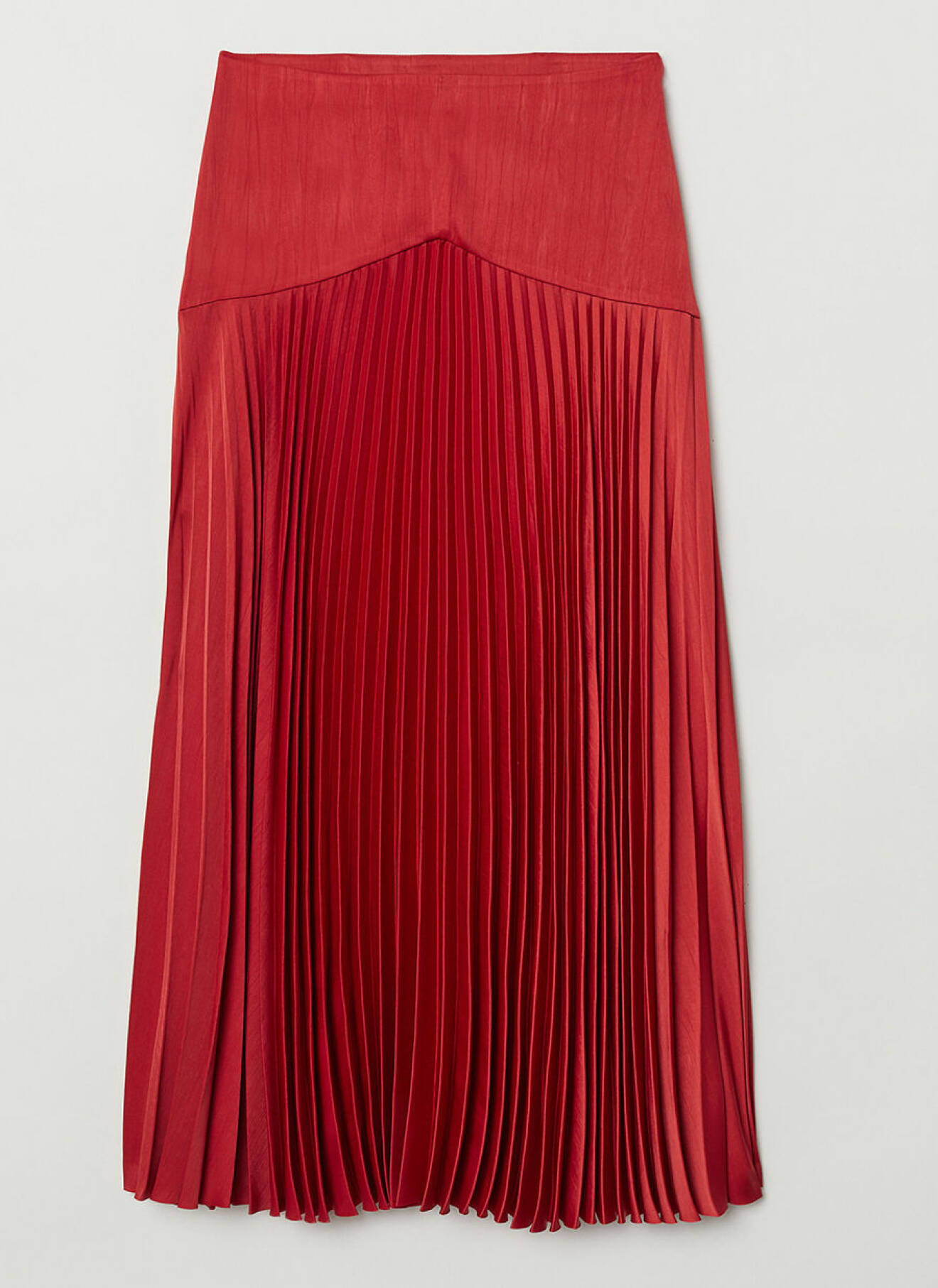 Röd plisserad kjol H&M