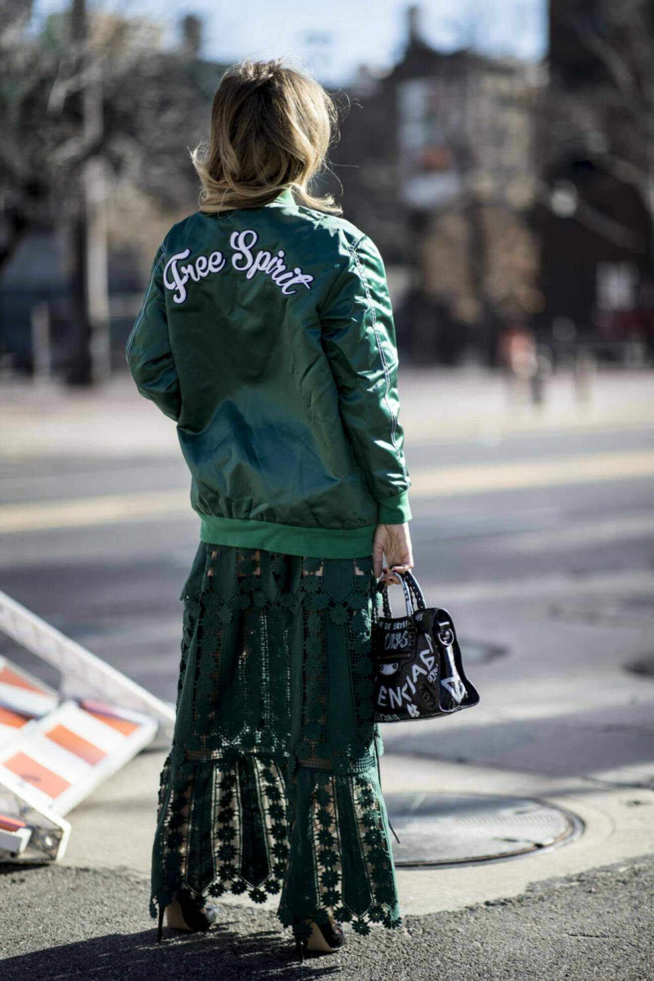 Streetstyle NYFW, grön outfit.