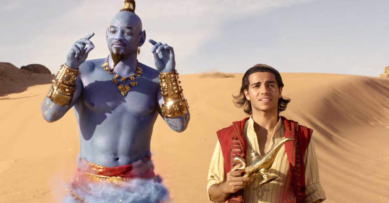 Bilder från trailern till otecknade Aladdin.