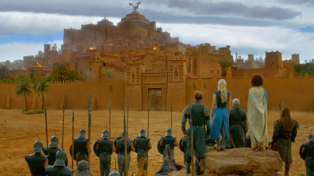 En bild på den fiktiva staden Yunkai från tv-serien Game of Thrones. 