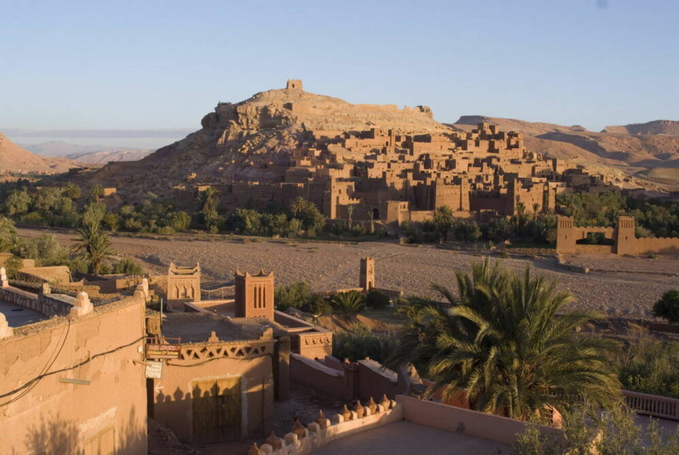 En bild på den marockanska staden Aït-Ben-Haddou, där Game of Thrones spelats in.
