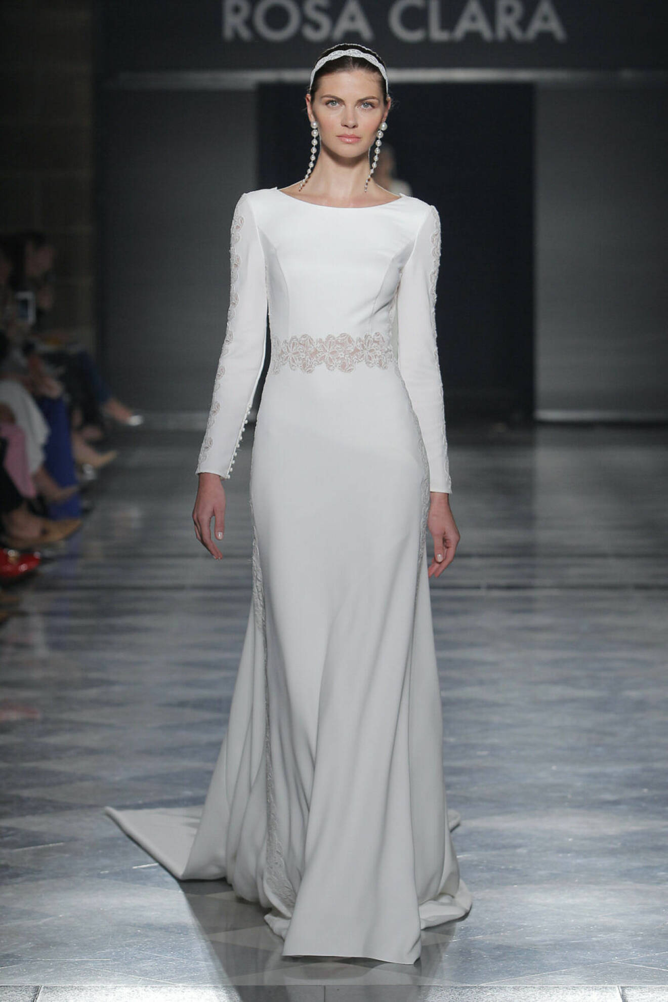 Rosa Clara vit minimalistisk bröllopsklänning