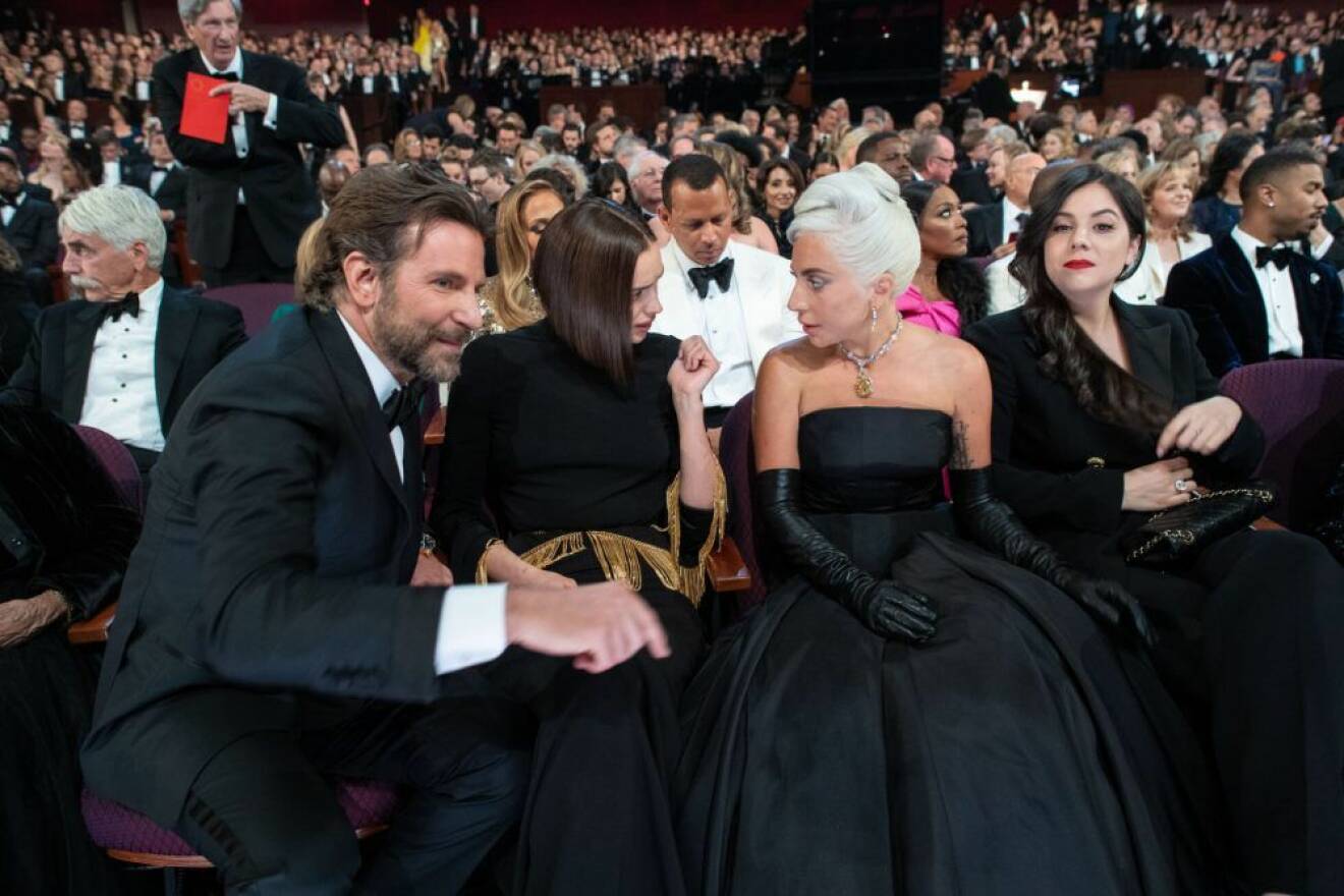 Bradley Cooper, Irina Shayk och Lady Gaga under Oscarsgalan 2019.
