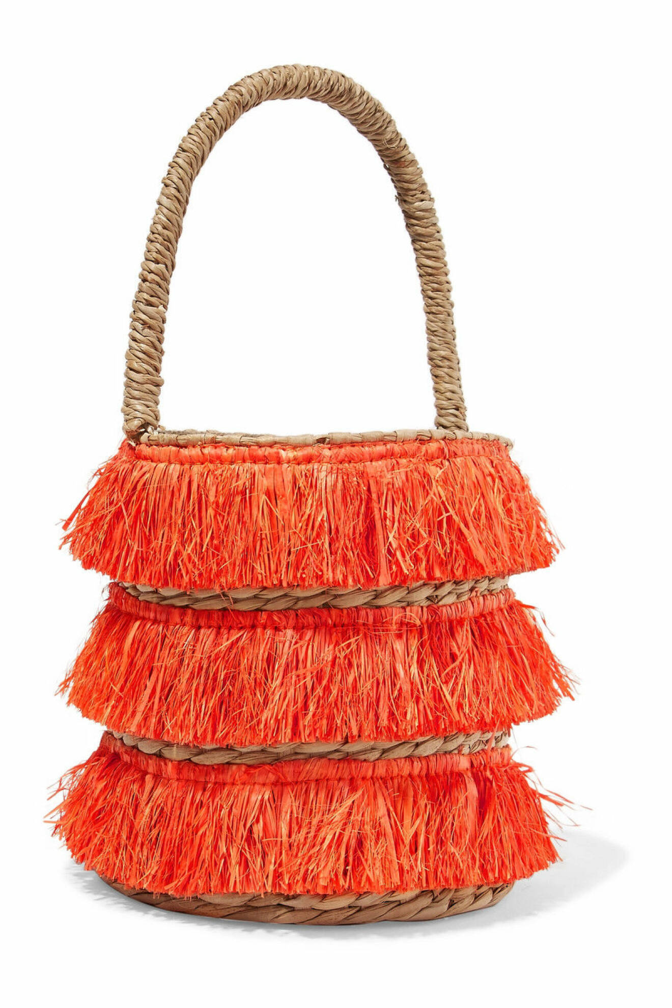 Lyxig bucket-bag med en härlig nyans av orange från Kayu.
