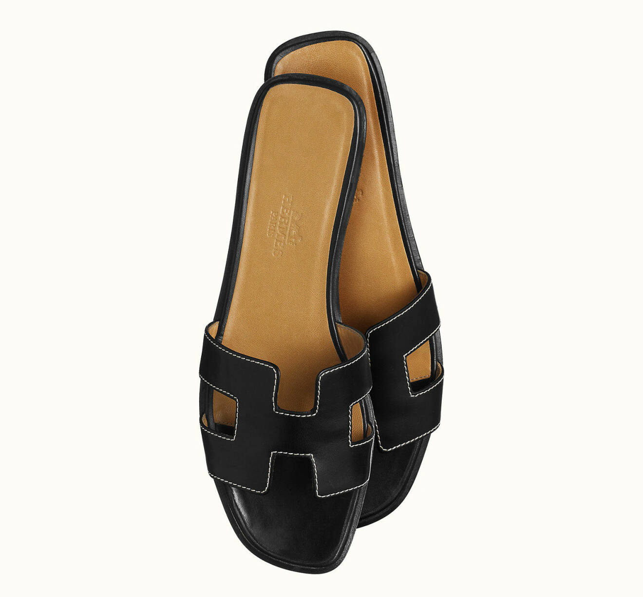 Hermès svarta Oran sandaler