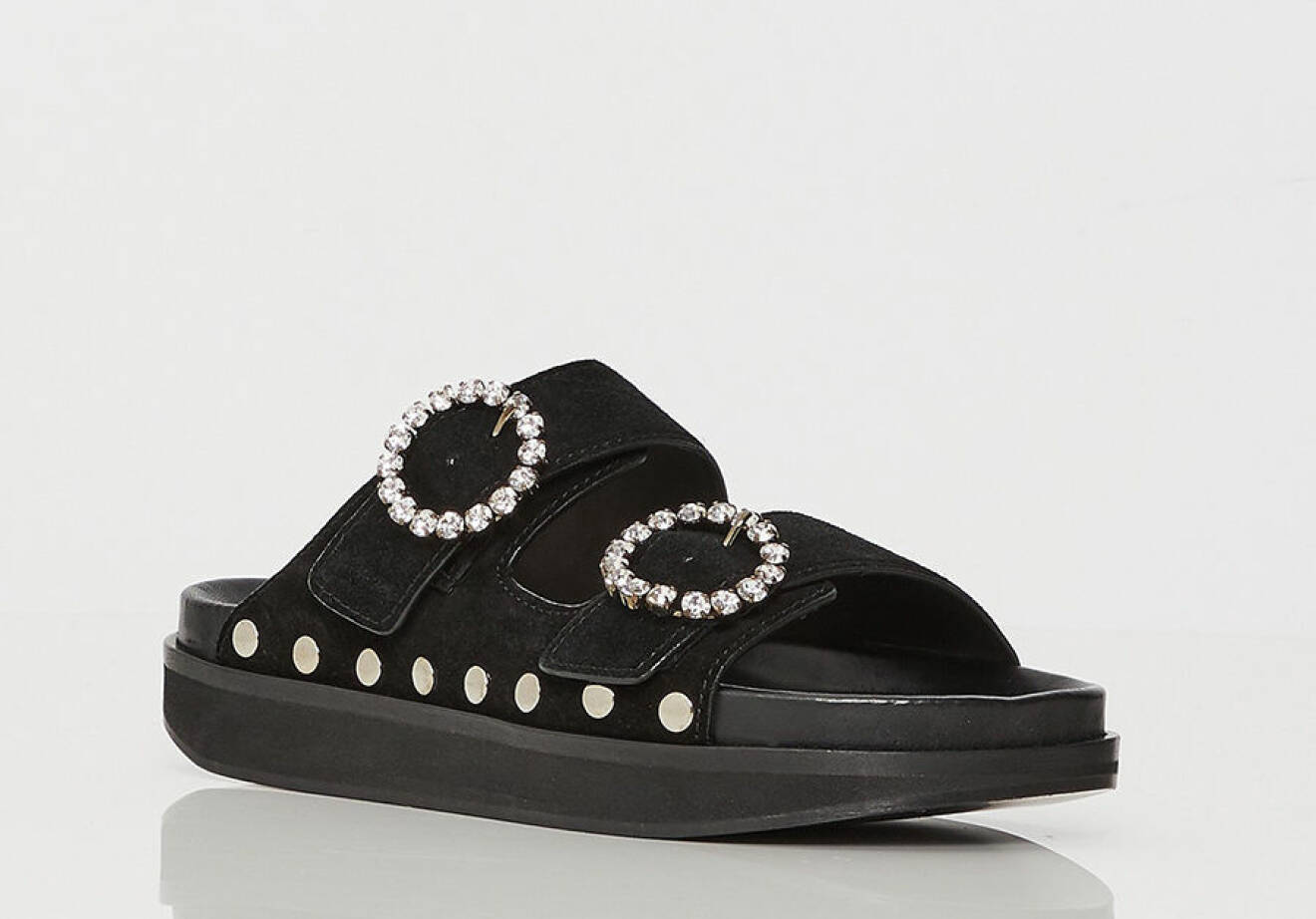 Isabel Marant svart sandal med strasspänne