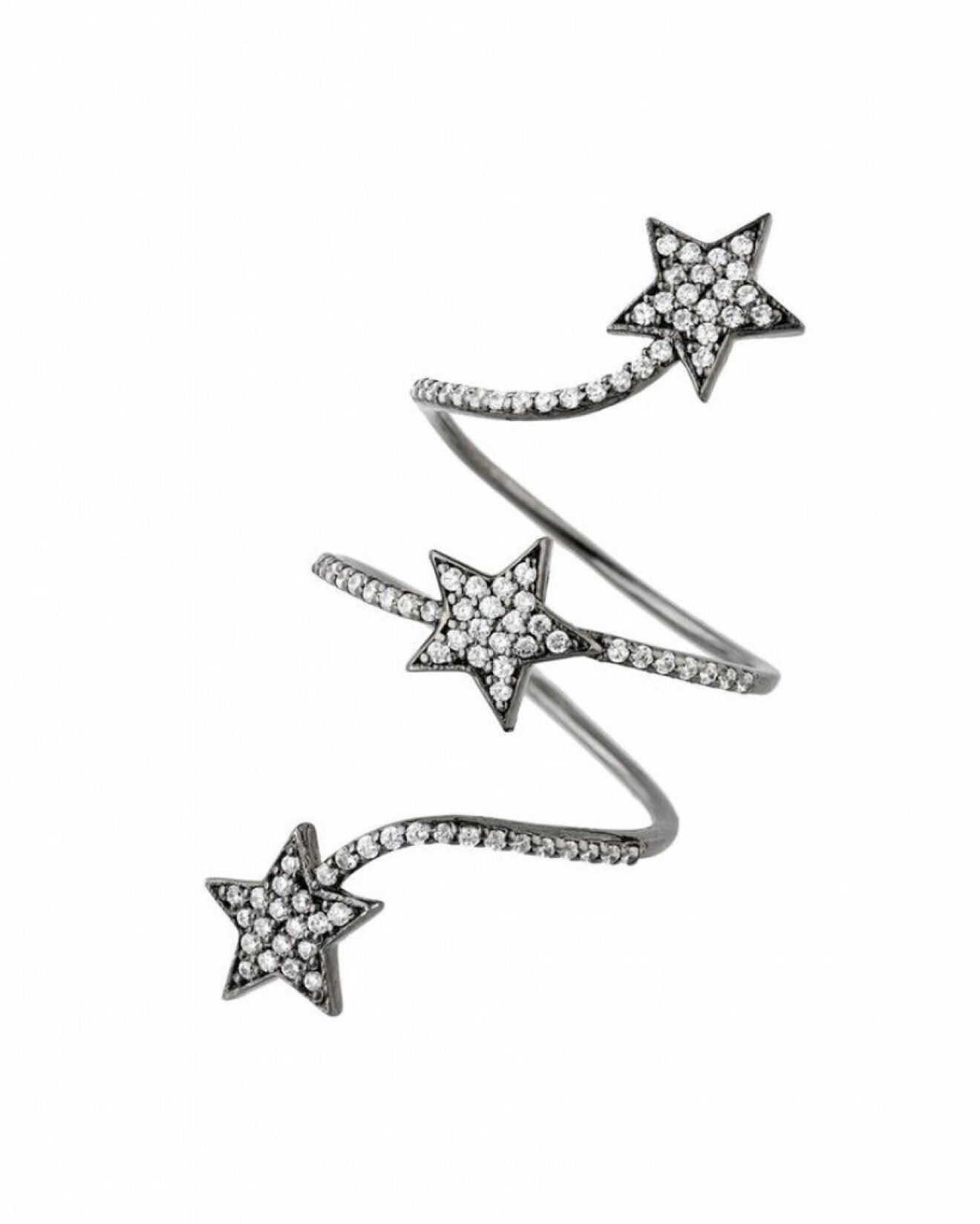 Elegant ring med snurrad design och tre stjärnsymboler från smyckesmärket CBYC.