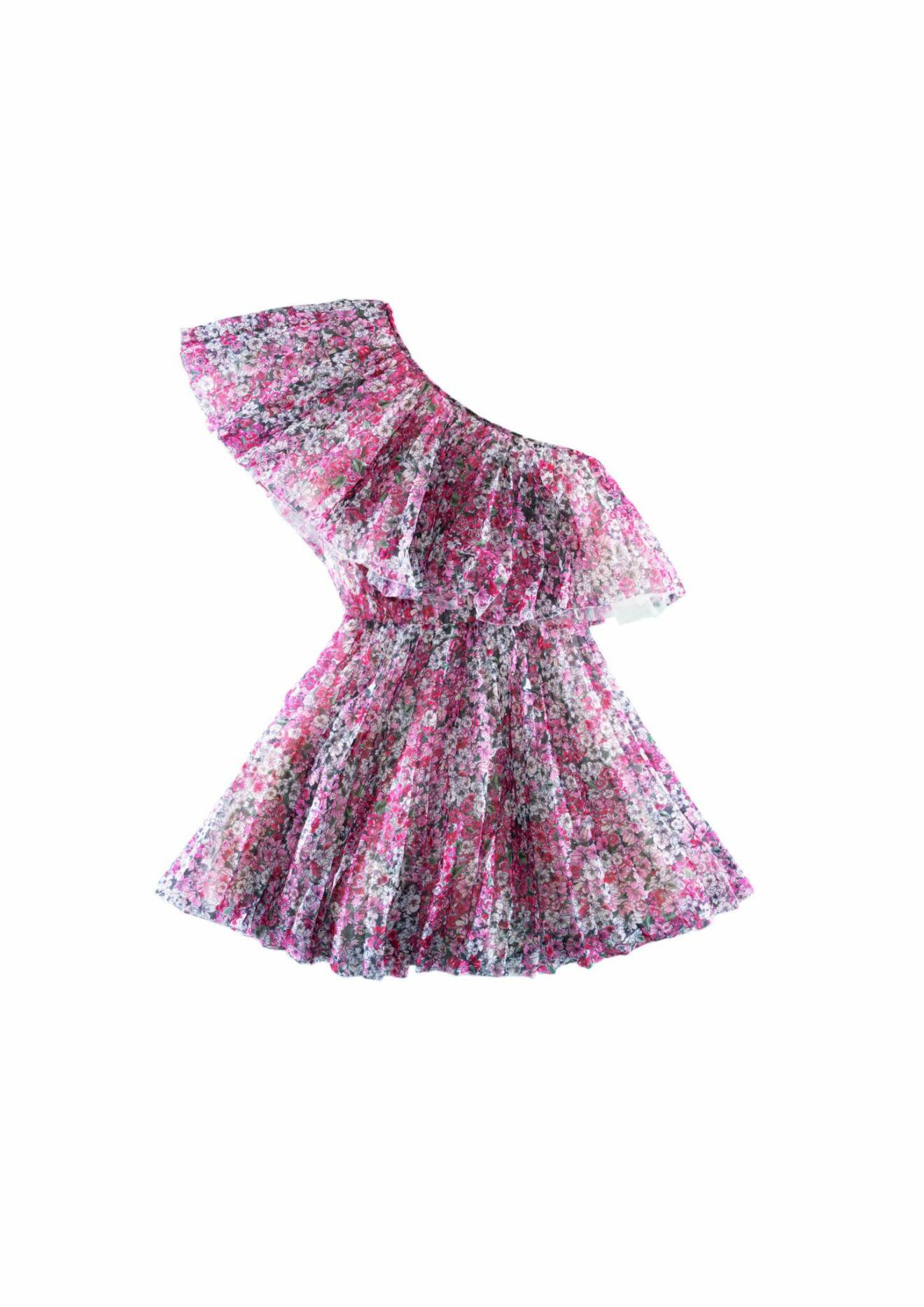 Blommig klänning med one-sholder från Giambattista Valli x H&M.
